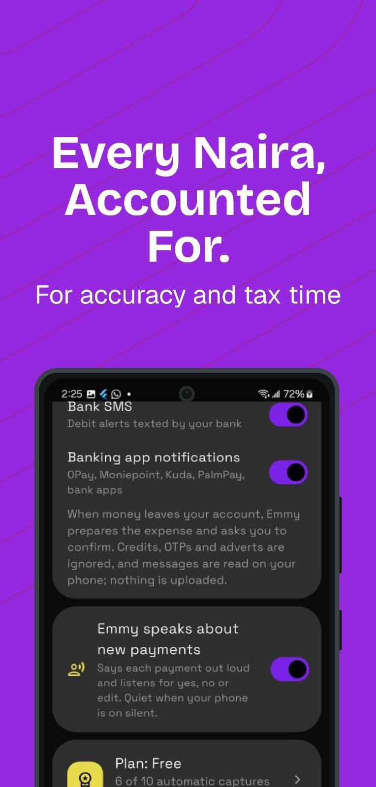 Patch Expense bank SMS and notification capture settings