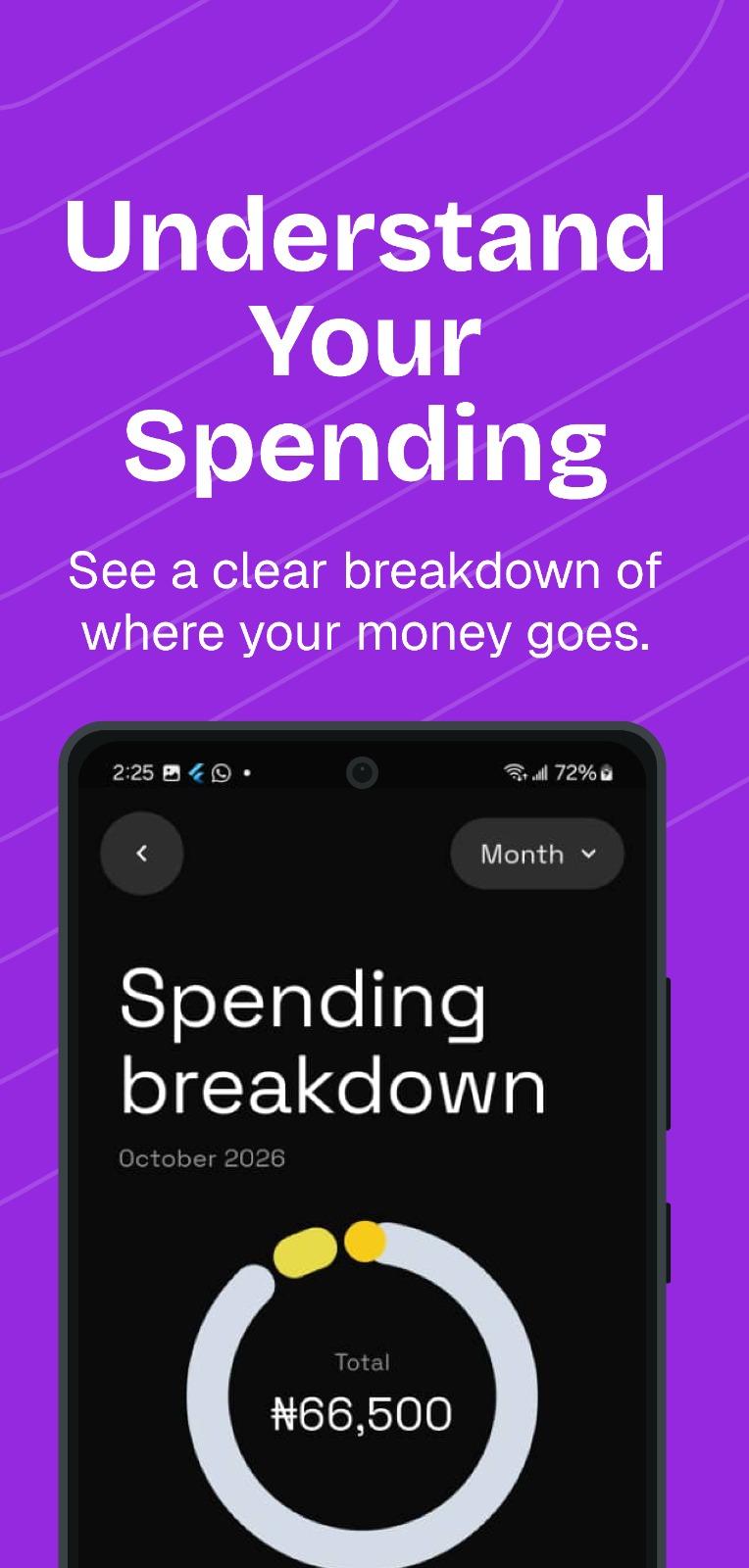 Patch Expense monthly spending breakdown chart